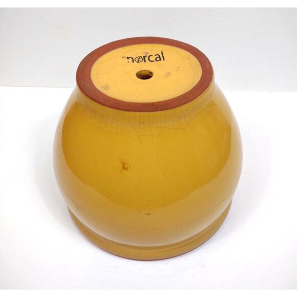 Vintage Yellow Norcal Pottery Terracotta Flower Pot Planter Mid-Century 6X7” USA - Picture 3 of 9